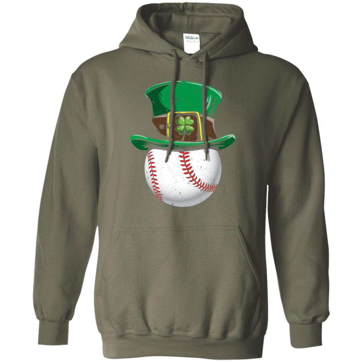 Leprechaun St. Patrick_s Day Baseball Ball T-shirt Military Green