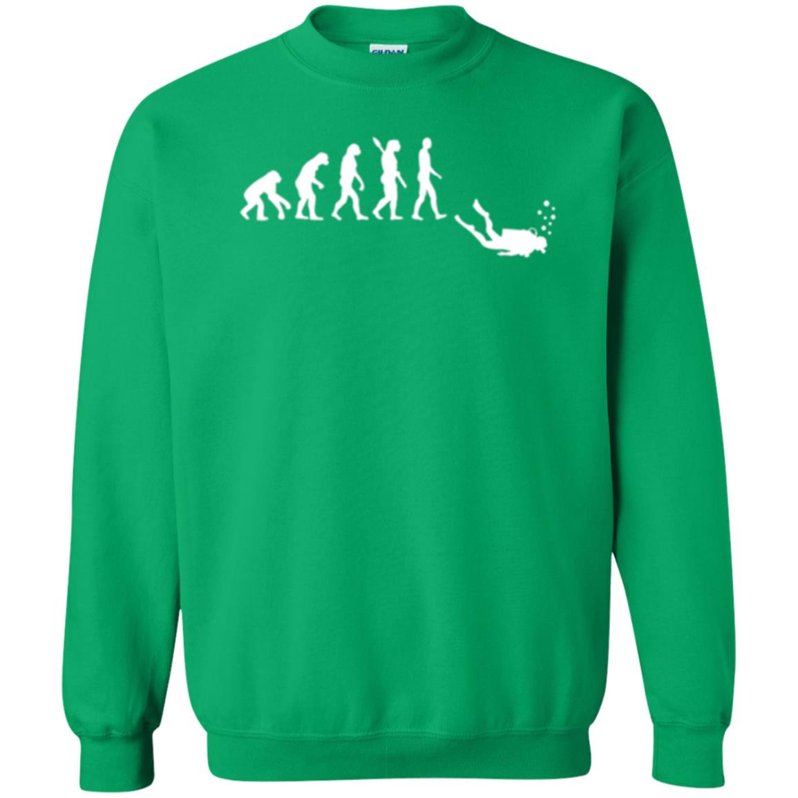 Evolution Of Man Funny Scuba Diving T-shirt Irish Green