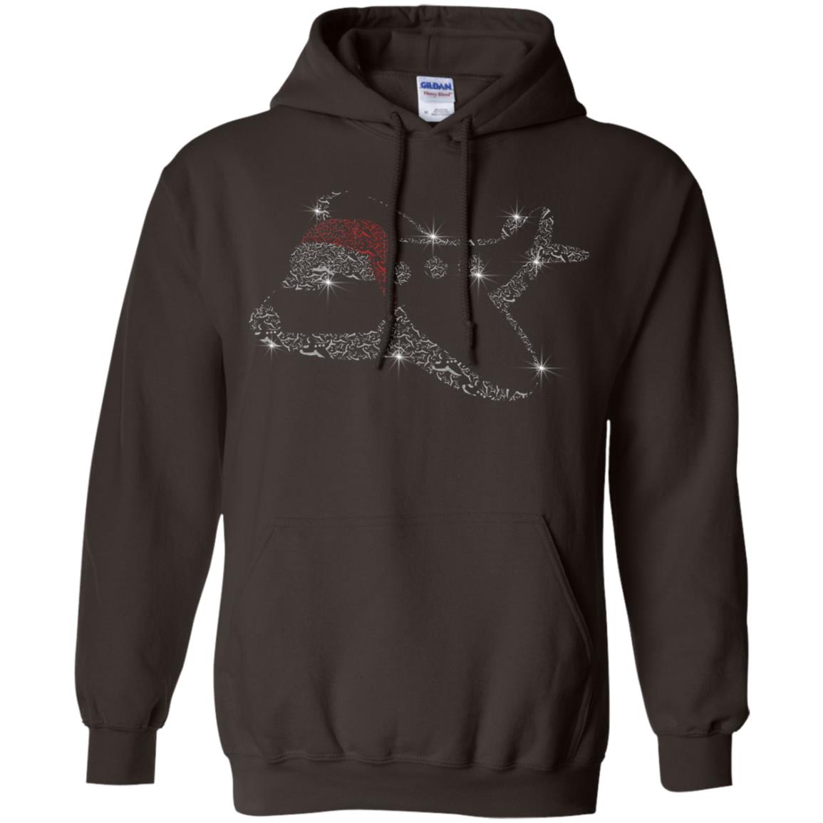 Airplane With Santa Hat Merry Christmas Gift Shirt For Mens Womens Kids Dark Chocolate
