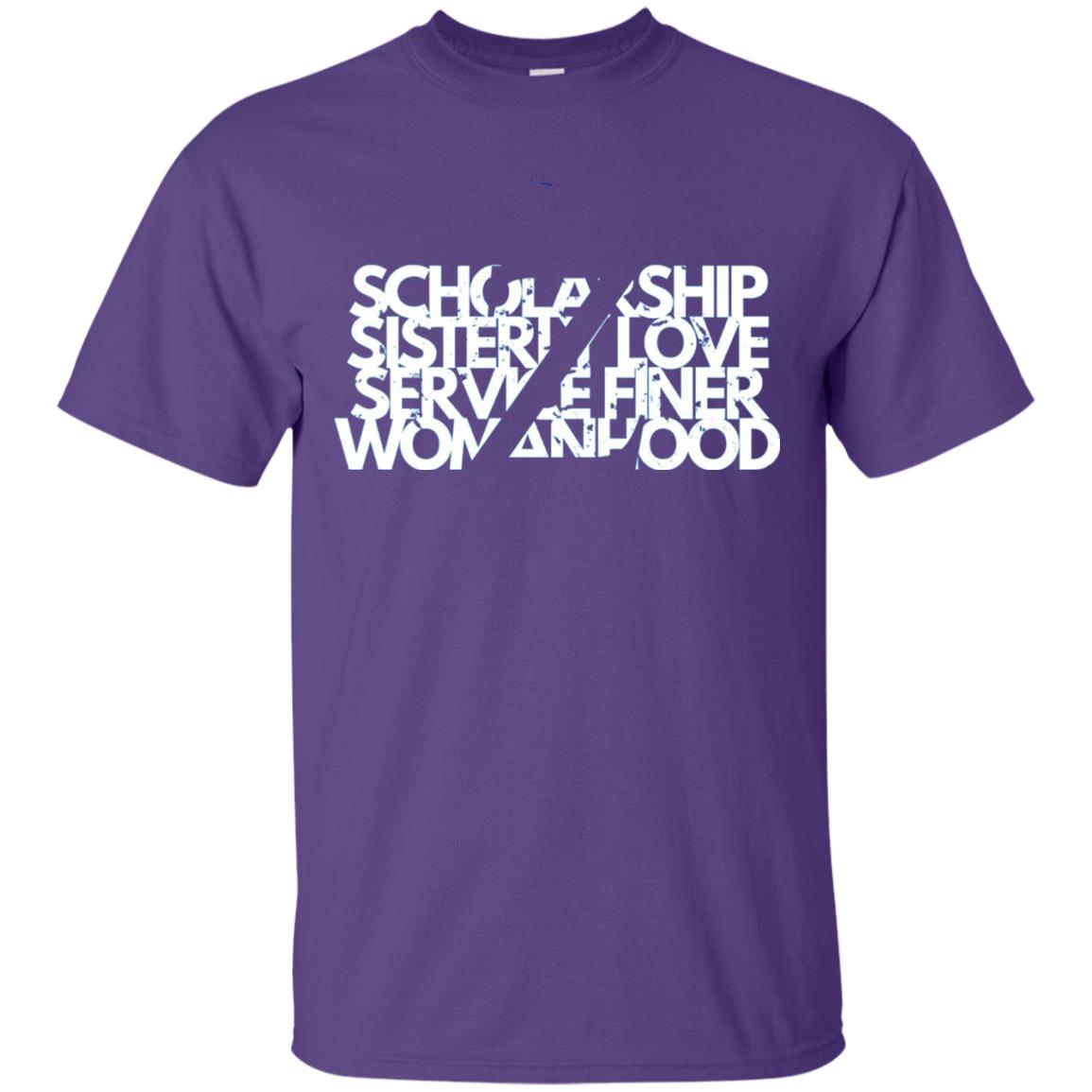 Scholarship Sisterly Love Service Finer Woman Hood T-shirt Purple