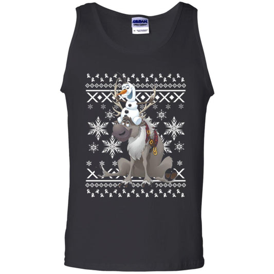 Film T-shirt Frozen Olaf Sven Riding Antler Black