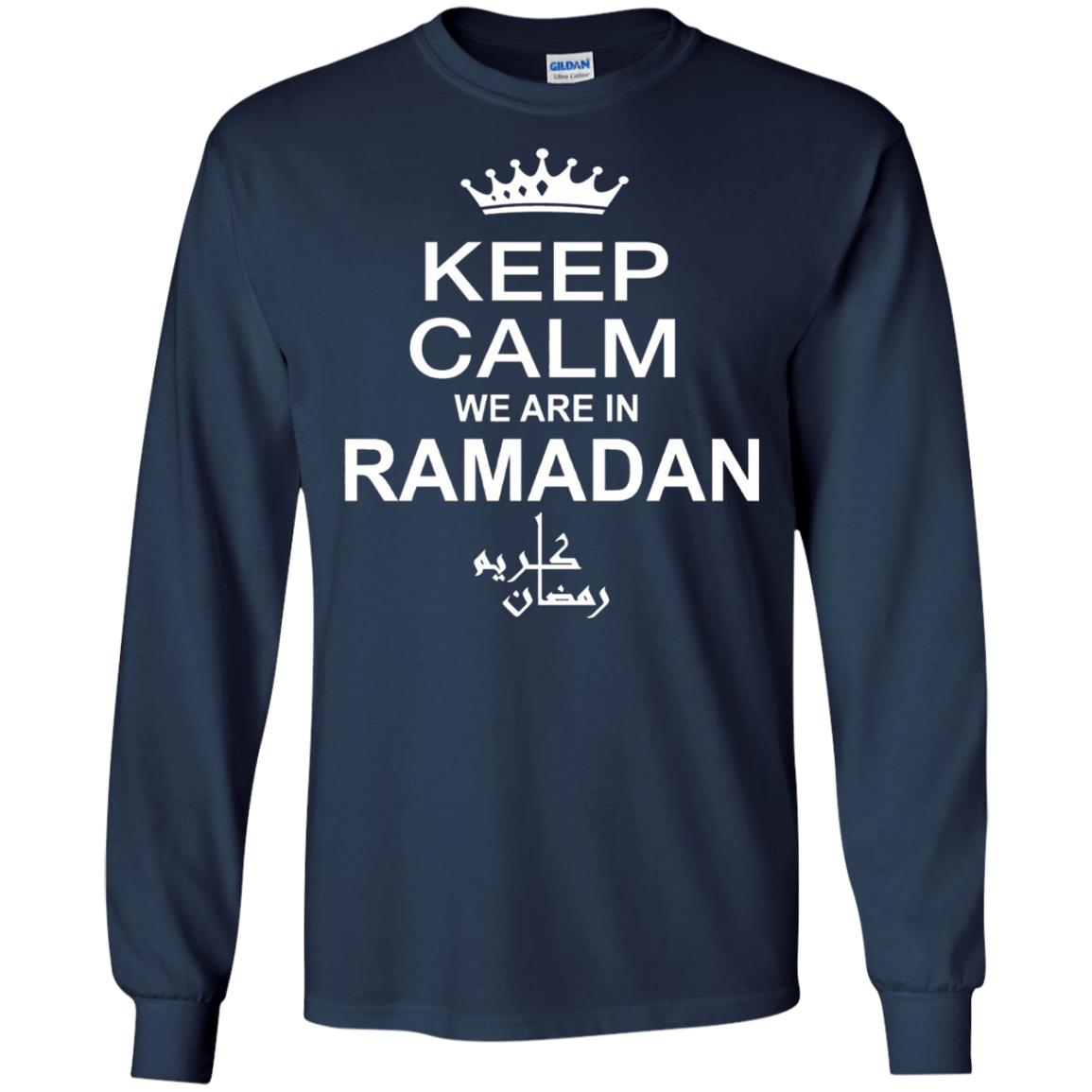 Fashion Casual Shirt Keep Calm We Are In Ramadan Navy