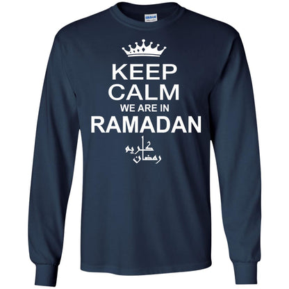 Fashion Casual Shirt Keep Calm We Are In Ramadan Navy