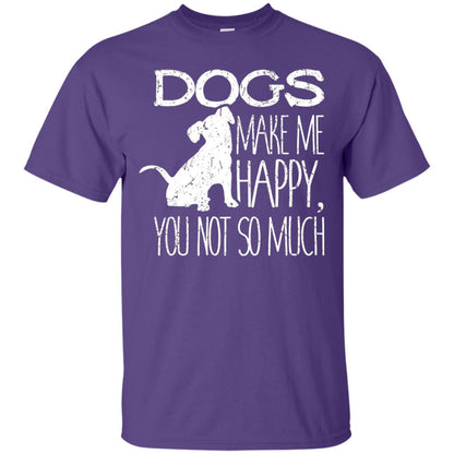 Dogs Make Me Happy You Not So Much Puppy Lover T-shirt Purple