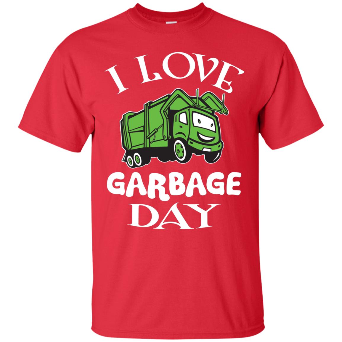 I Love Garbage Day Trash Truck T-shirt Red