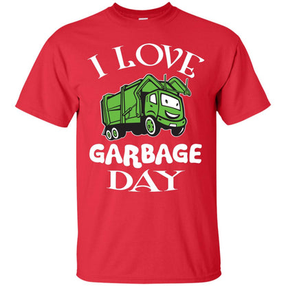 I Love Garbage Day Trash Truck T-shirt Red