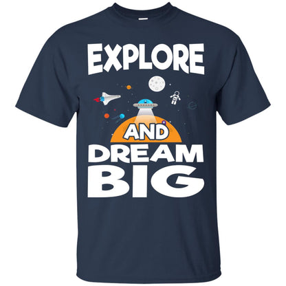 Explore And Dream Big Space Universe Planet Shirt Navy