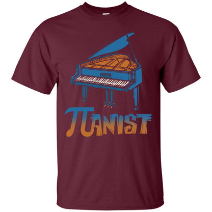 Pianist T-shirt Pi Day With Piano Maroon