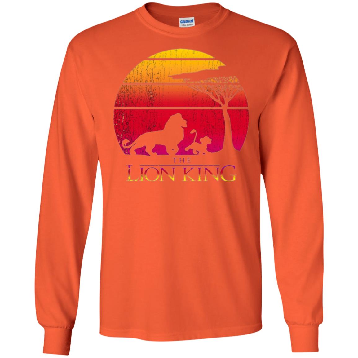 Cartoon T-shirt Lion King Vintage Sunset Orange