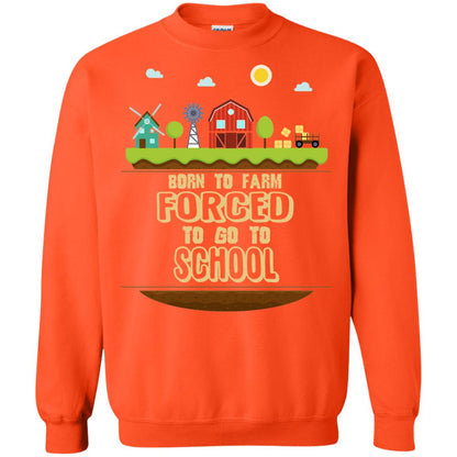 Born To Farm Forced To Go To School Farmer First Day Of School Shirt Orange