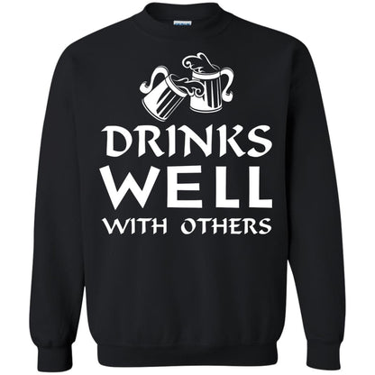 Drinks Well With Others St. Patrick_s Day T-shirt Black