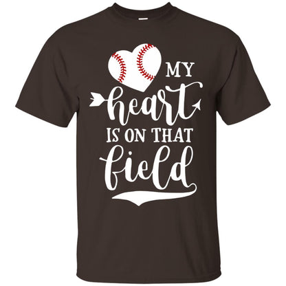 My Heart Is On That Field Baseball T-shirt Dark Chocolate