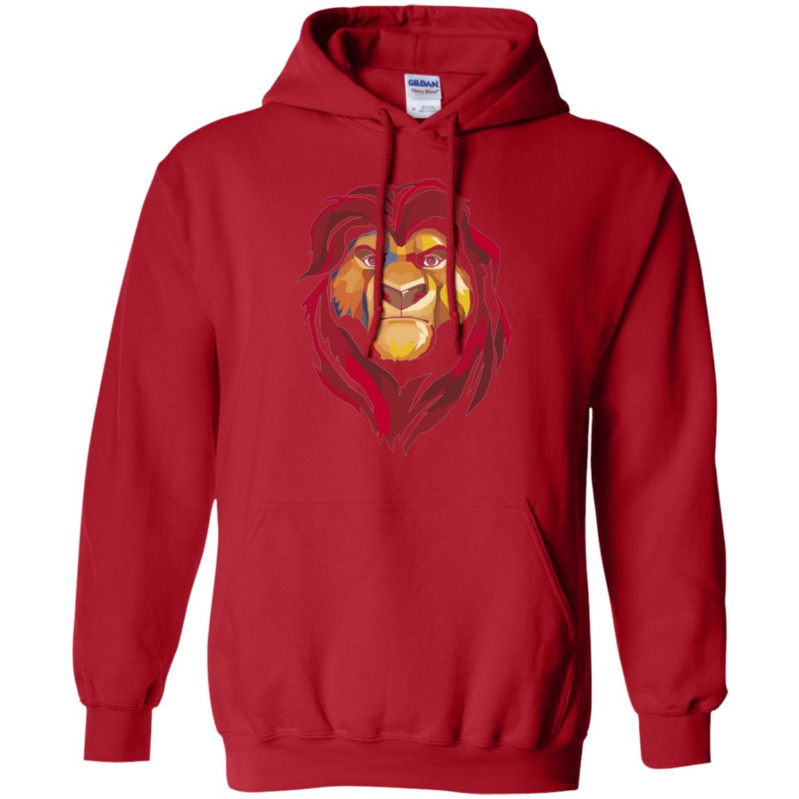Cartoon Lover T-shirt Lion King Mufasa Geometrics Graphic Red