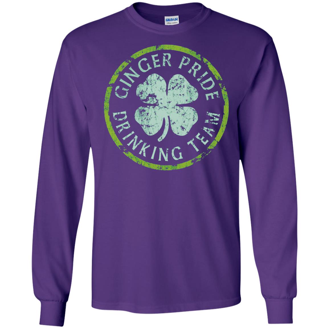 Funny Ginger Pride Drinking Team Irish T-shirt Purple