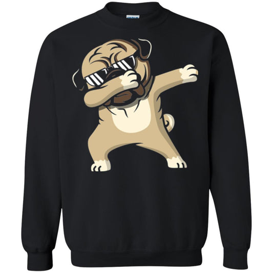 Dog Lover T-shirt Dabbing Pug T-shirt Black