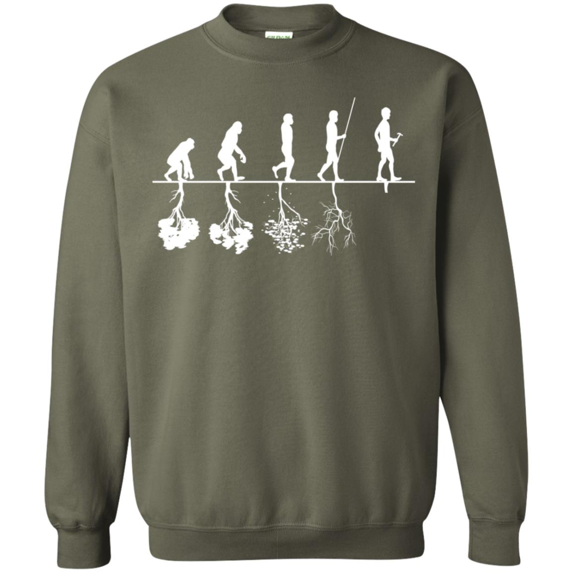 Evolution Tree Of Human Life Thinking Save Environment Shirt Military Green