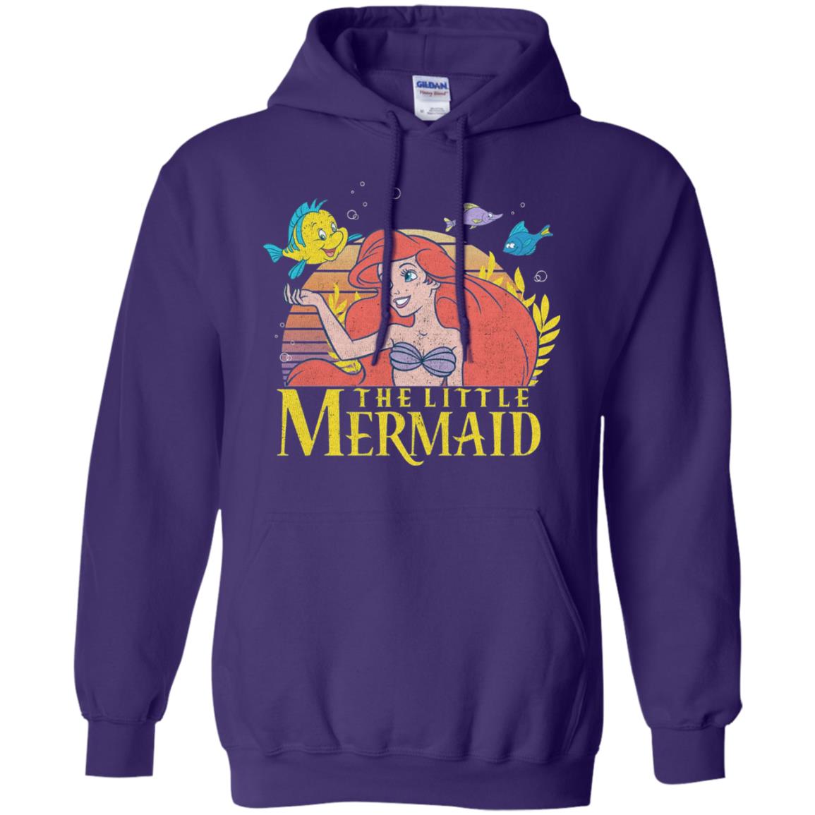Cartoon T-shirt Mermaid Ariel Flounder Purple