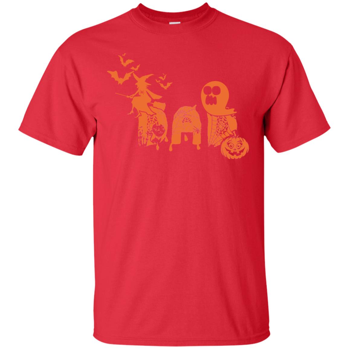Halloween Pumpkin Dad Daddy Father Family Shirt Red