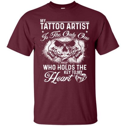 My Tatto Artist T-shirt The Only One Who Holds The Key To My Heart Maroon