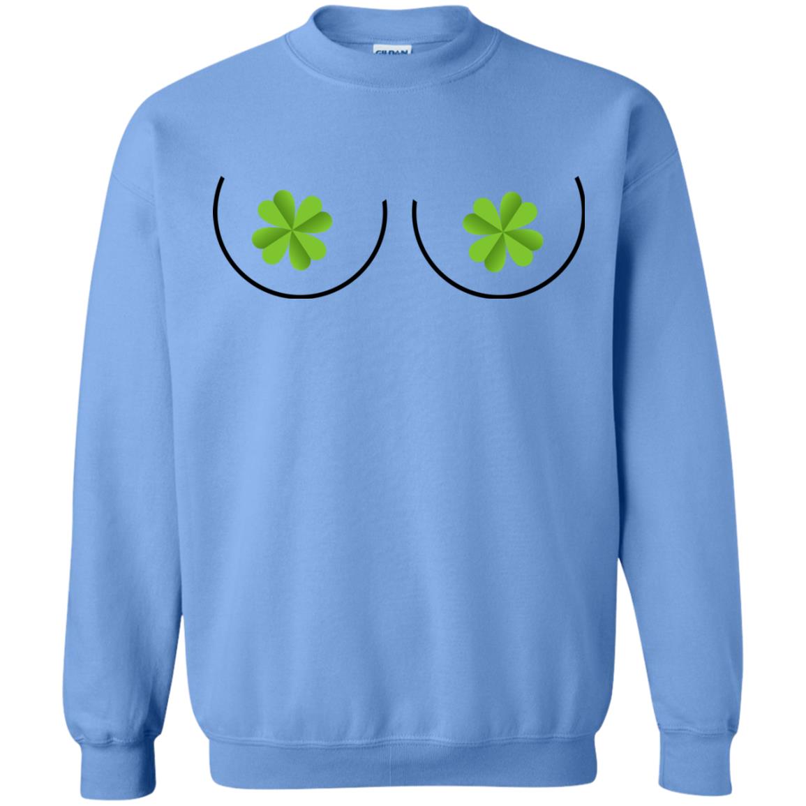 Shamrocks Breast Saint Patrick_s Day T-shirt Carolina Blue