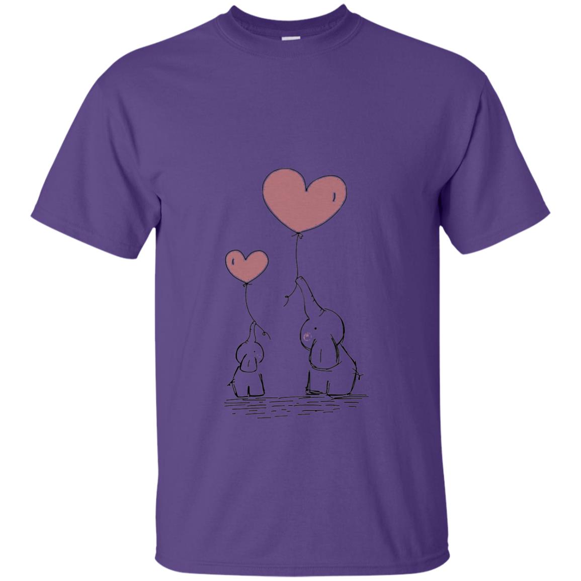 Elephants Mom Heart Balloons Family Shirt Purple