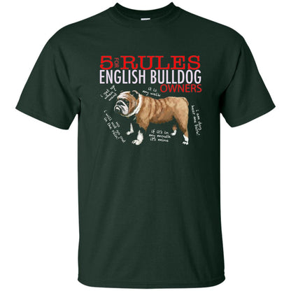 5 Rules For English Bulldog Owners Dog Lover Shirt Forest