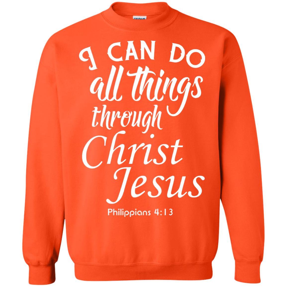 Christian T-shirt I Can Do All Things Through Christ Jesus Orange