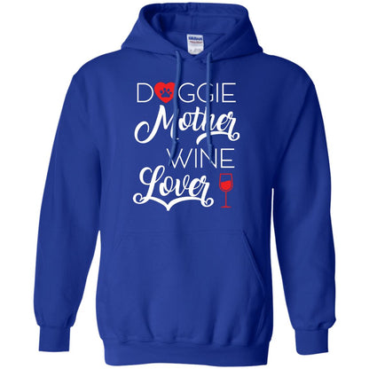 Doggie Mother Wine Lover Dog And Wine Gift Shirt For Mom Royal