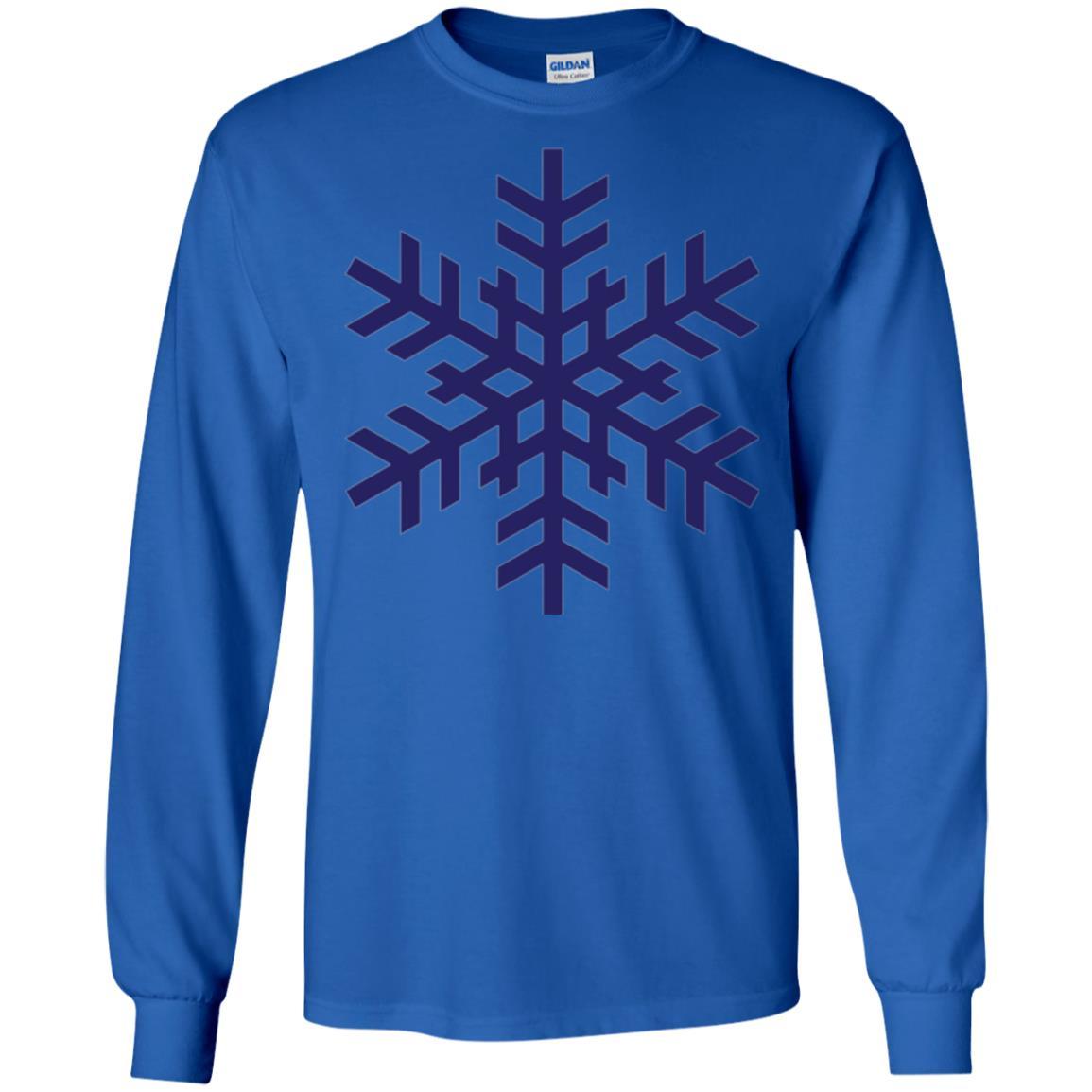 Christmas T-shirt Navy Blue Snowflake T-shirt Royal