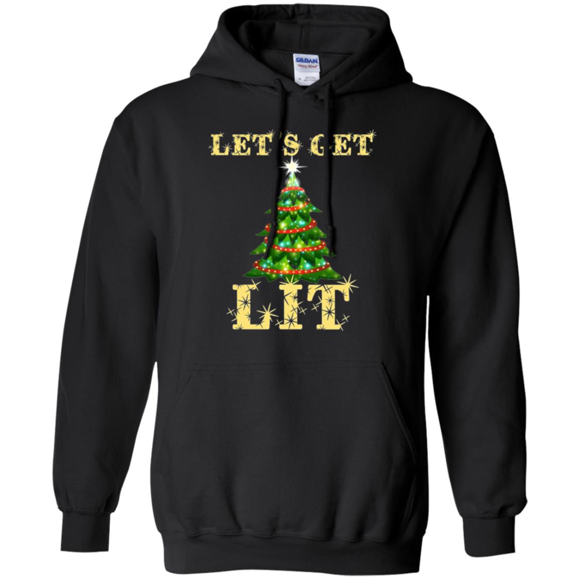 Christmas T-shirt Let_s Get Lit Black