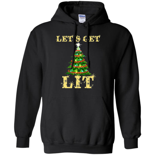 Christmas T-shirt Let_s Get Lit Black