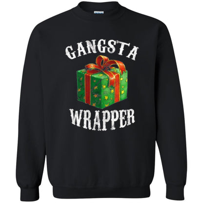 Christmas T-shirt Gangsta Wrapper Novelty Black