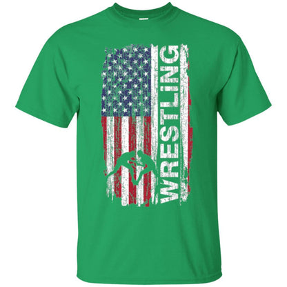 Usa Flag Wrestling T-shirt Irish Green