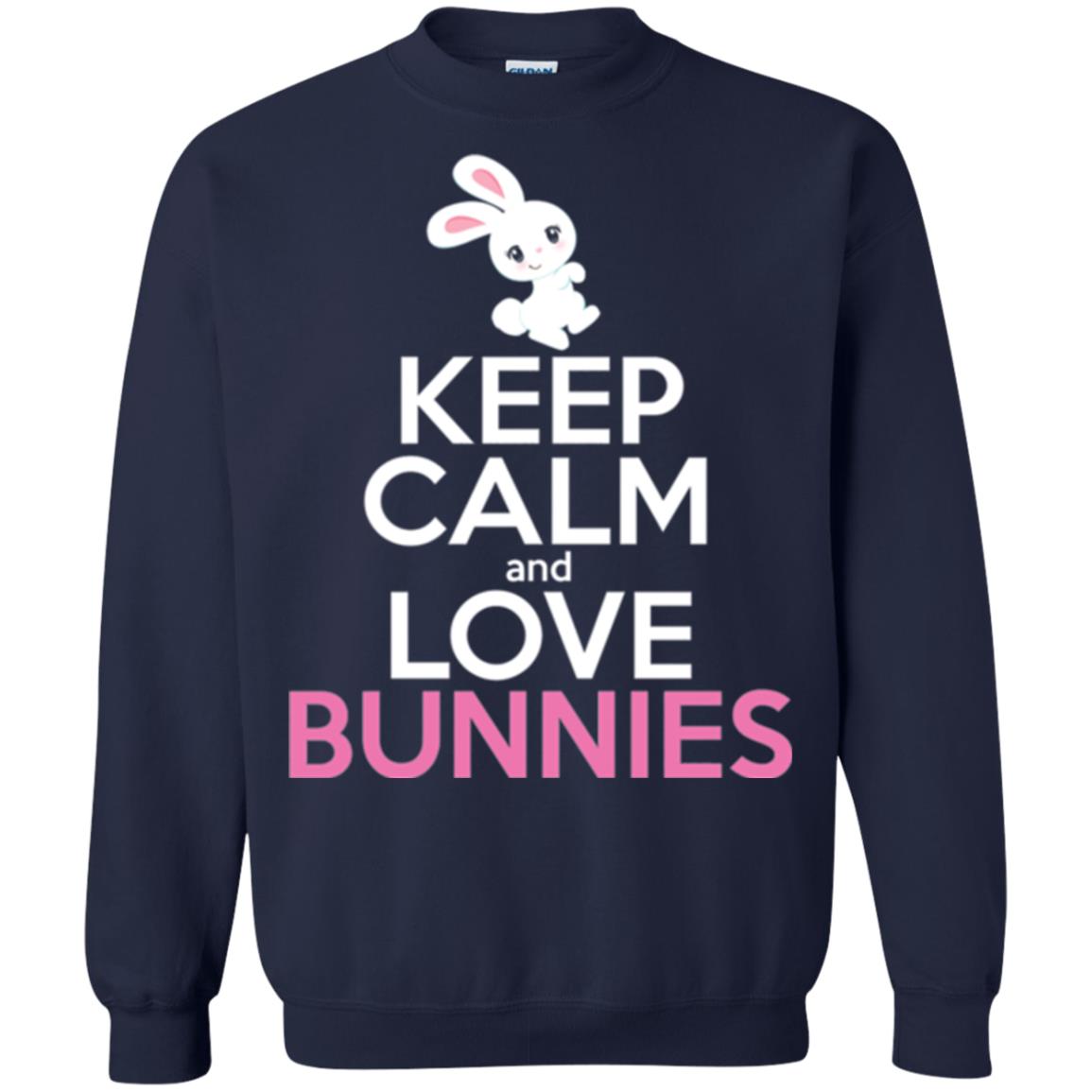 Bunny T-shirt Keep Calm And Love Bunnies Navy