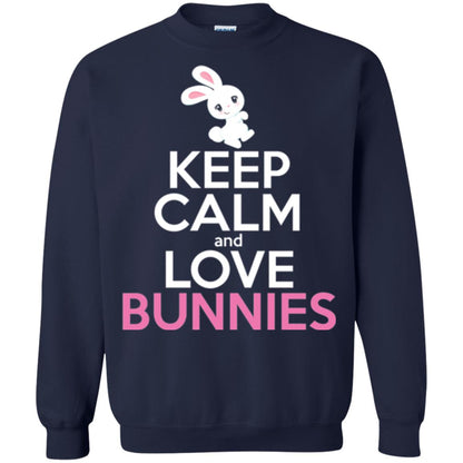 Bunny T-shirt Keep Calm And Love Bunnies Navy