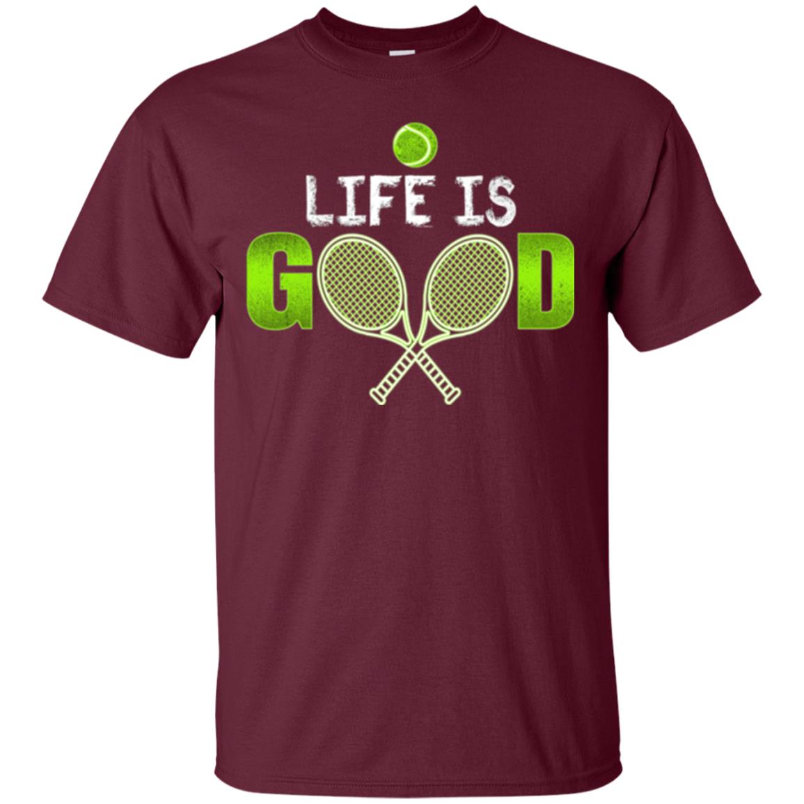 Tennis Lovers T-shirt Life Is Good Maroon