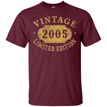 Brithday T-shirt Vintage 2005 Limited Edition Maroon