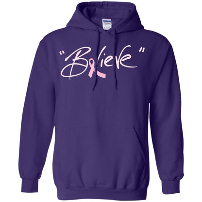 Breast Cancer Awareness Shirt Pink Ribbon Believe Purple