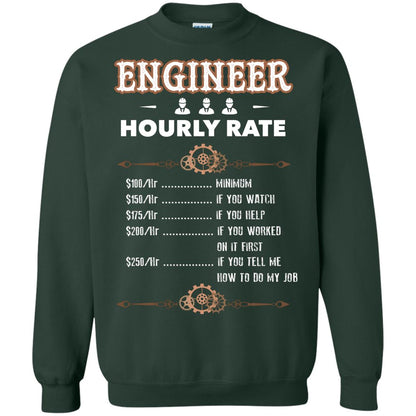 Engineer Hourly Rate Shirt For Mens Or Womens Forest Green
