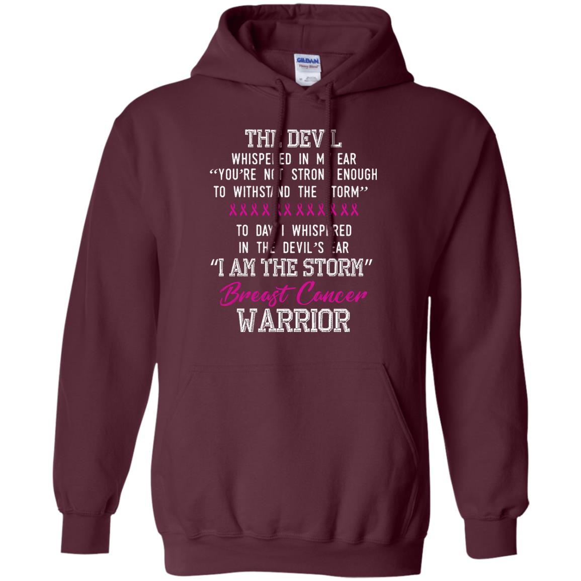 Breast Cancer Warrior T-shirt I Am The Storm Breast Cancer Warrior With Pink Ribbons Maroon