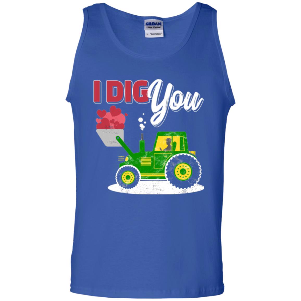 Farmer Valentines Day T-shirt Farm Tractor I Dig You Royal