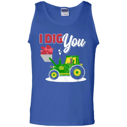 Farmer Valentines Day T-shirt Farm Tractor I Dig You Royal