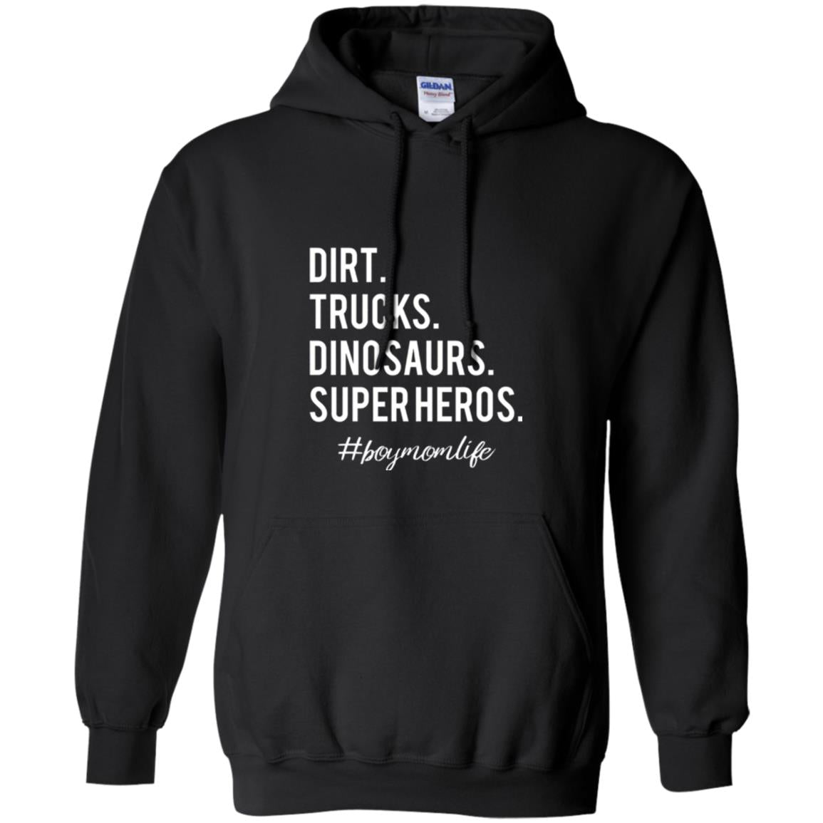 Dirt Trucks Dinosaurs Super Heros #boymomlife Mommy T-shirt Black