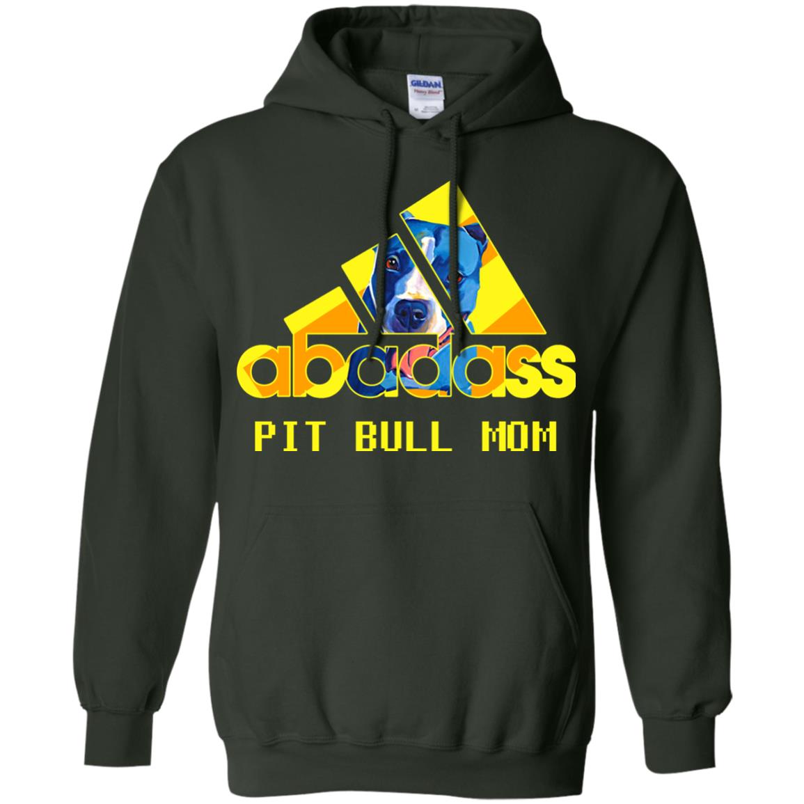 Abadass Pit Bull Mom Mommy Loves Pitbull Shirt Forest Green