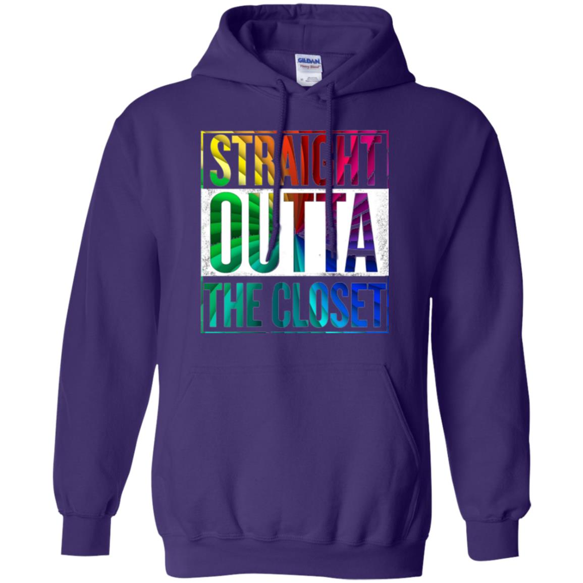 Gay Pride Lgbt T-shirt Straight Outta The Closet Purple