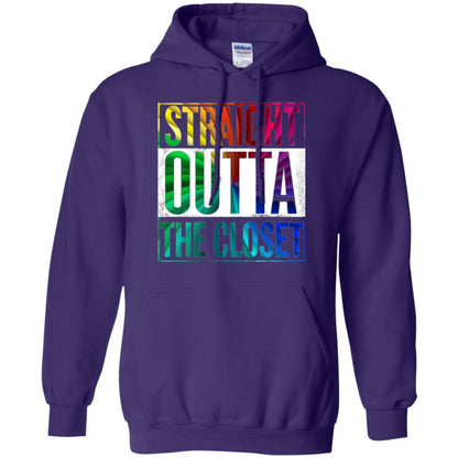Gay Pride Lgbt T-shirt Straight Outta The Closet Purple