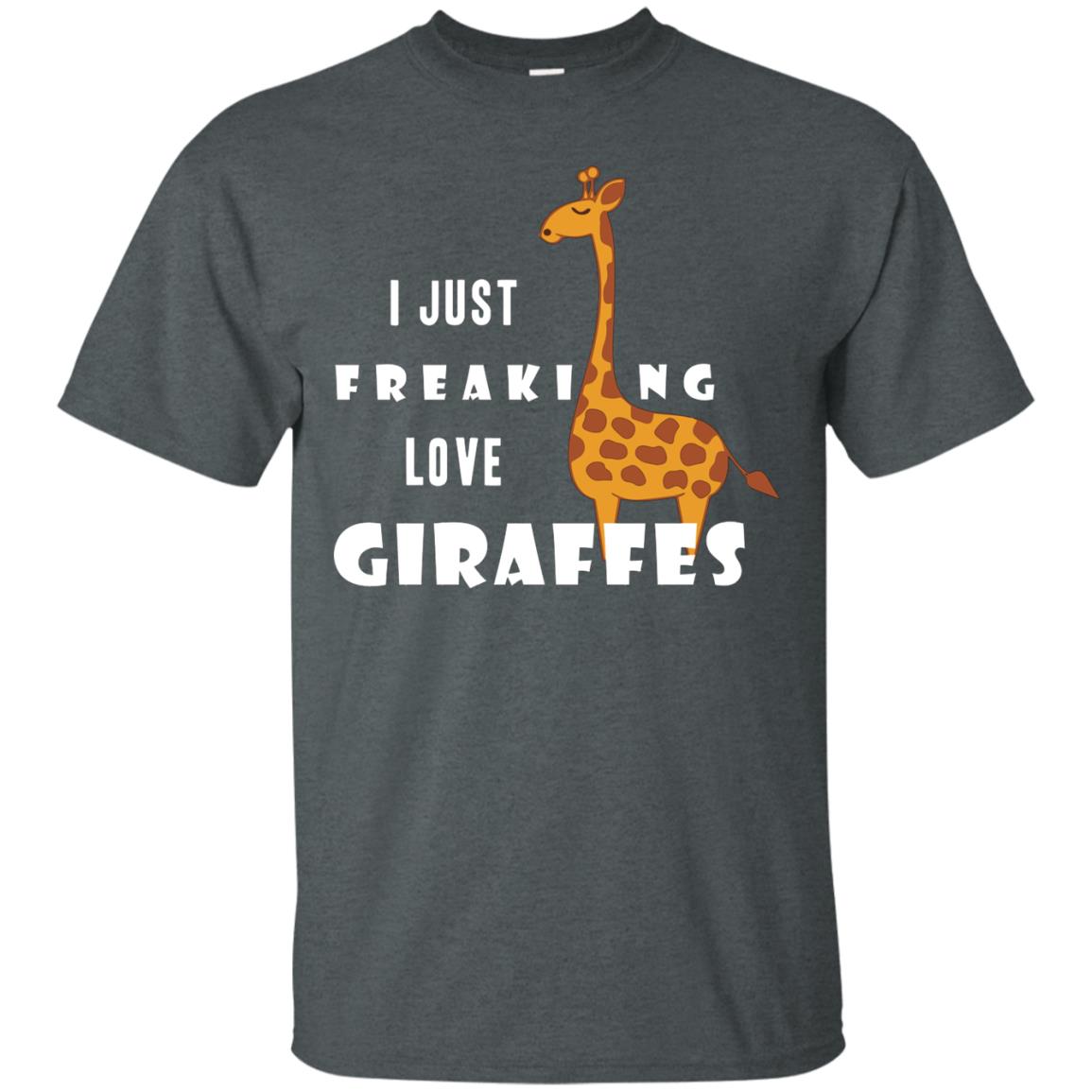 I Just Freaking Love Giraffes Shirt Dark Heather