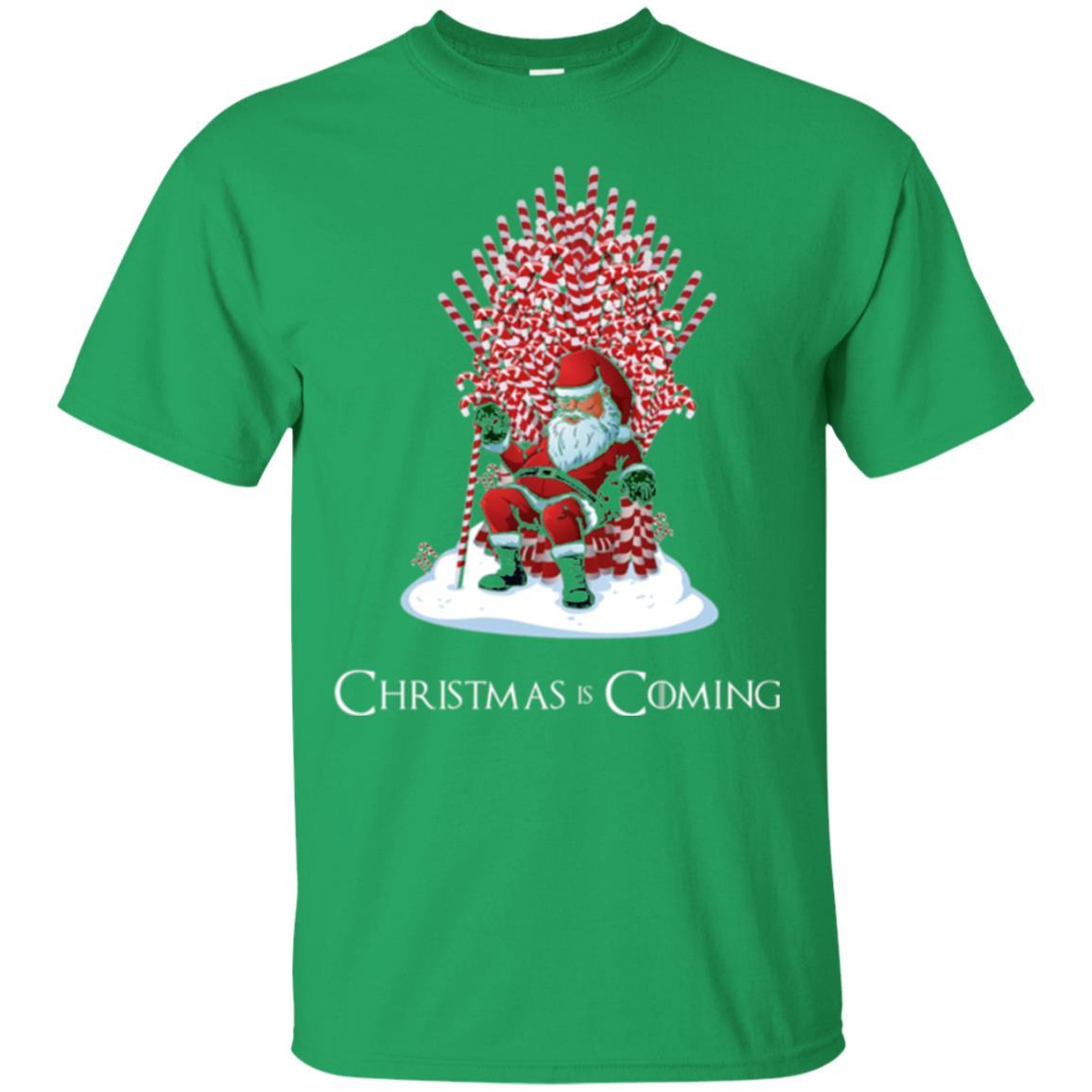 Christmas T-shirt Santa Candy Cane Throne Irish Green