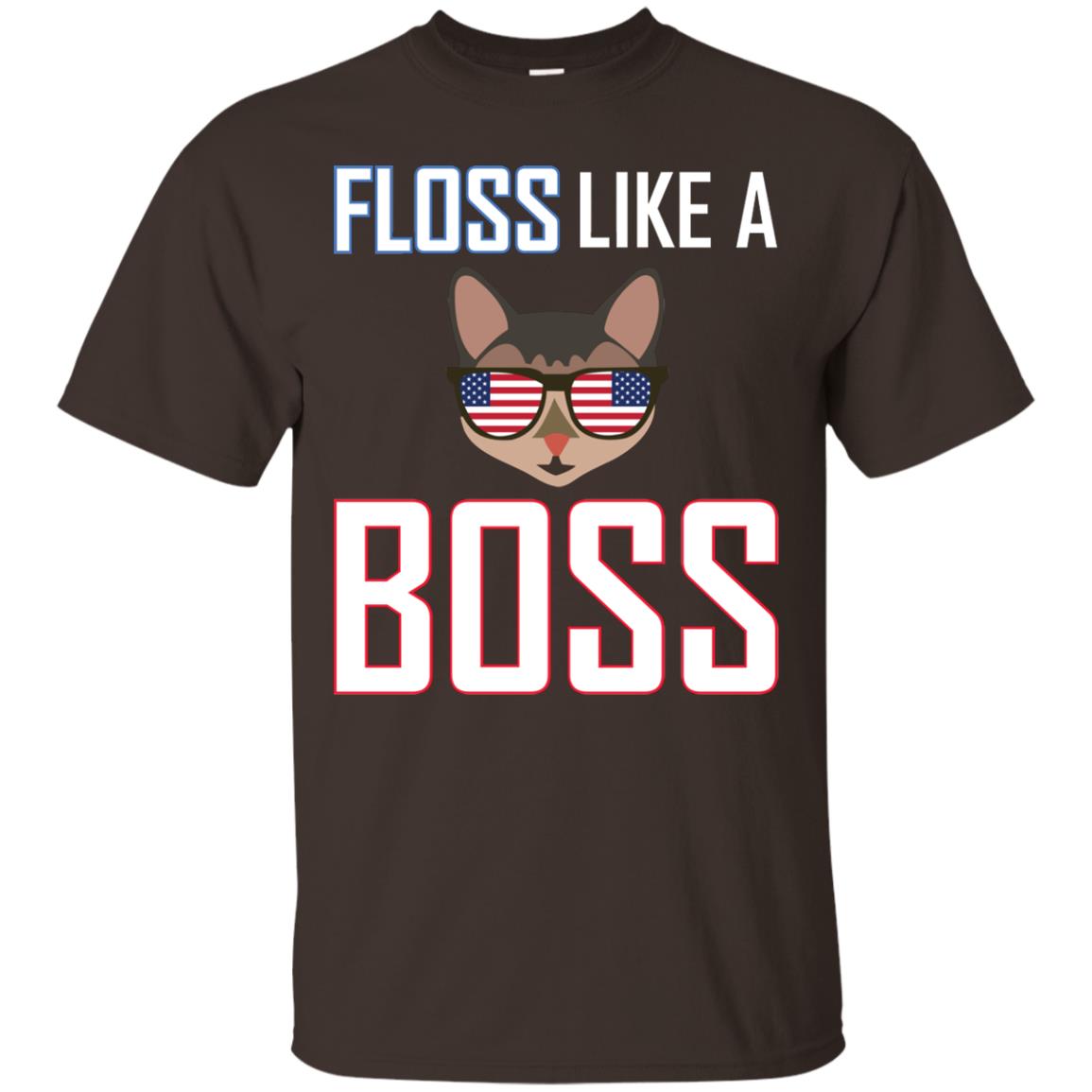 Floss Like A Boss Cat Shirt Dark Chocolate