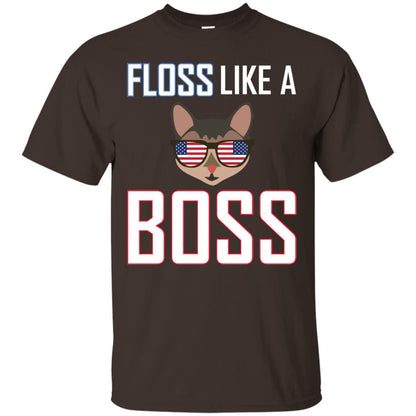Floss Like A Boss Cat Shirt Dark Chocolate